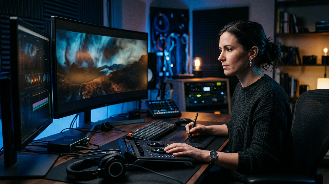 brand storytelling video post production editing suite - Pretzel Logic Productions