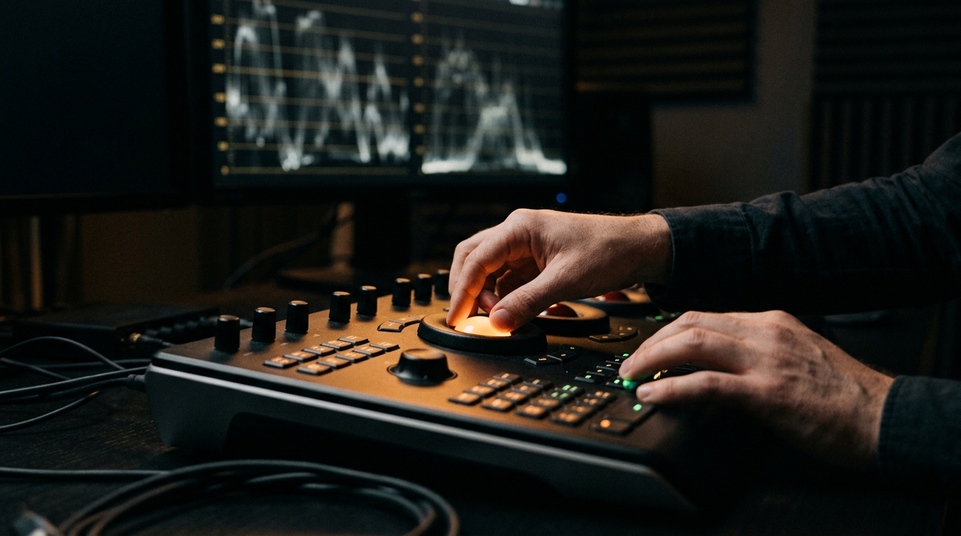 DaVinci Resolve color grading panel with precision controls - color grading and correction services by Pretzel Logic Productions