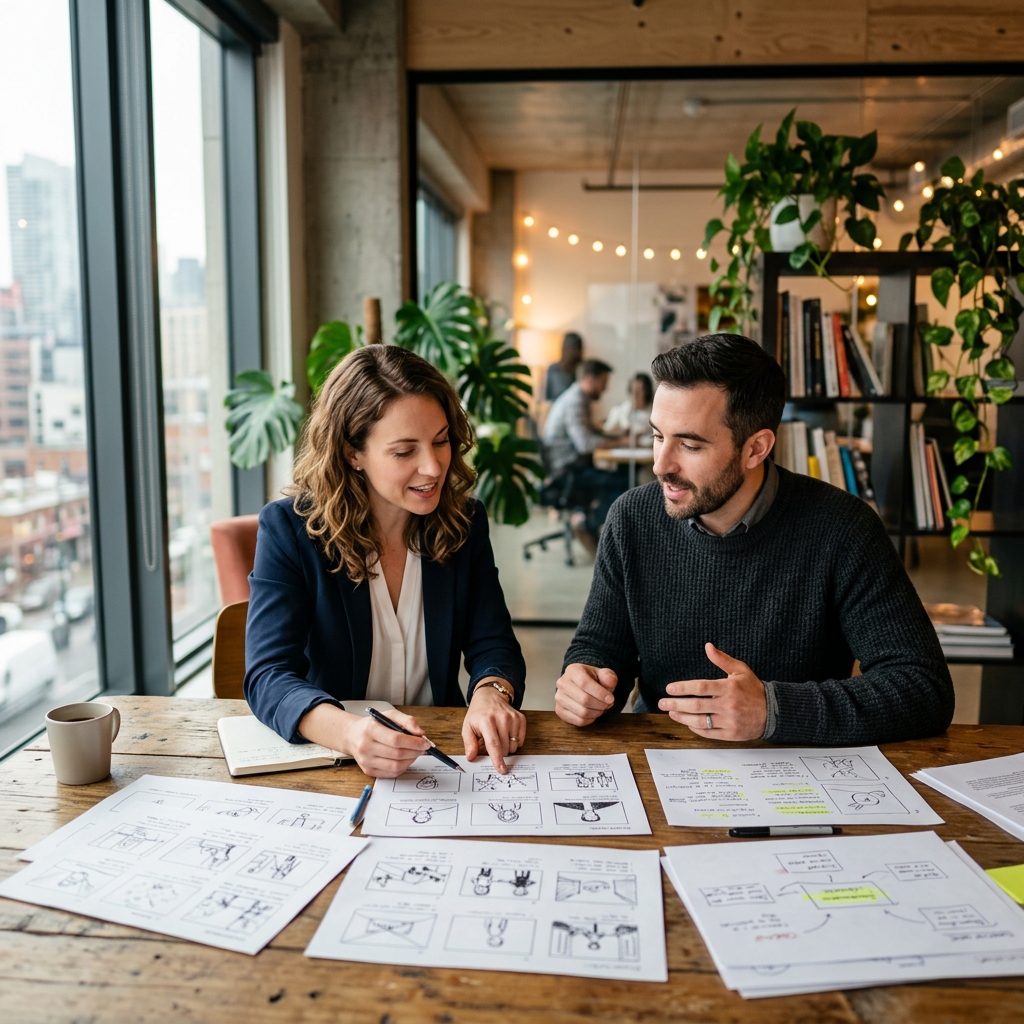 brand video production company creative team planning brand video strategy