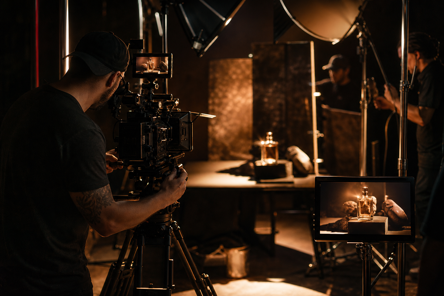 Social media video production crew on studio set - Pretzel Logic Productions