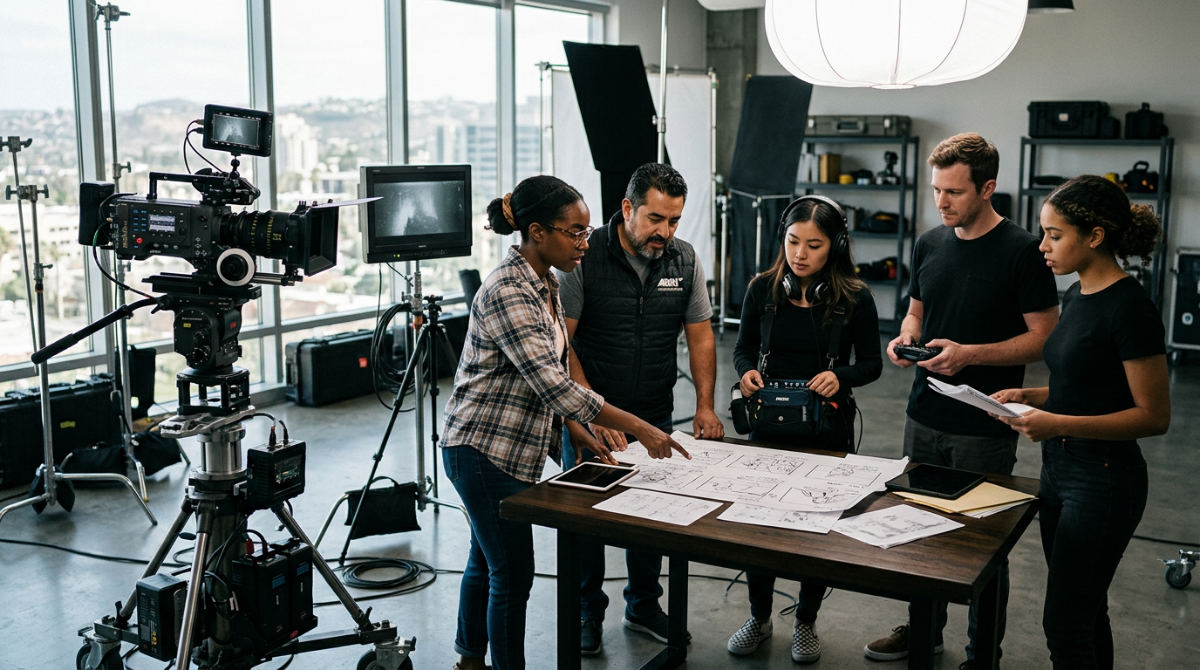 Professional video production companies near me filming a commercial in 2026