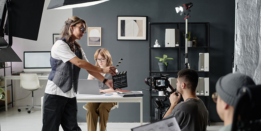 Crew on a film set