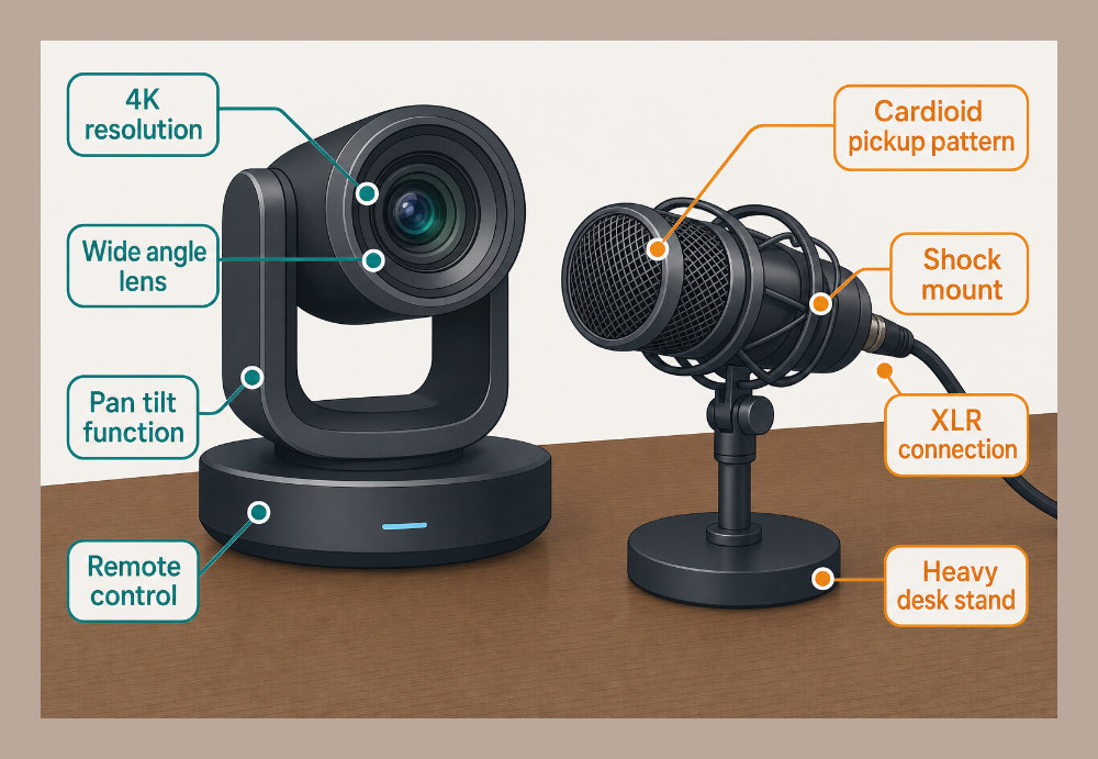 High-end hardware for professional video conferencing technology.