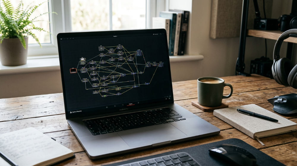 Node-based visual effects workflow in DaVinci Resolve