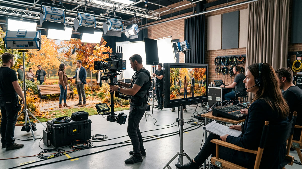 Professional video production service near me equipment and set